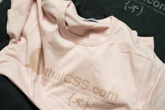 เสื้อ ThaiCSS สีชมพู สกรีนสีชมพู